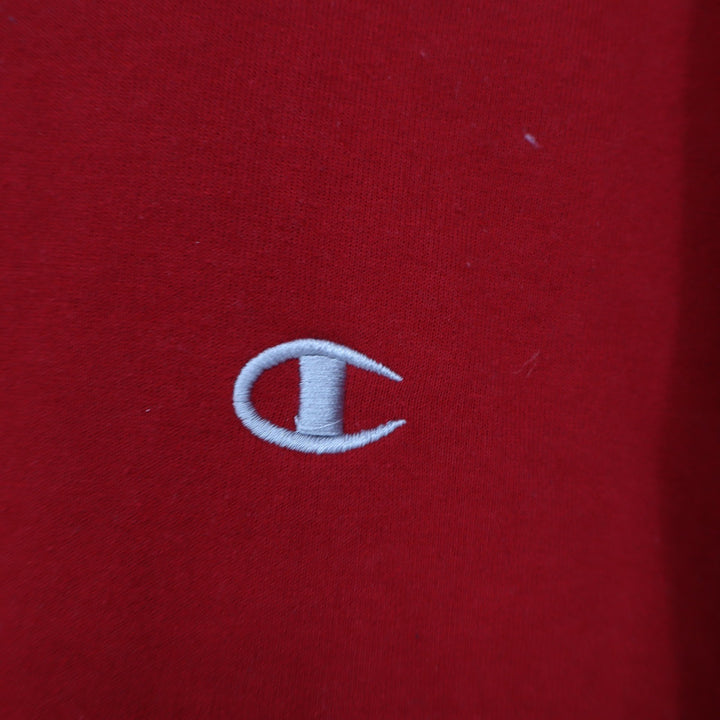 Champion Eco Authentic Mens Large Red Crewneck Sweatshirt Embroidered Logo