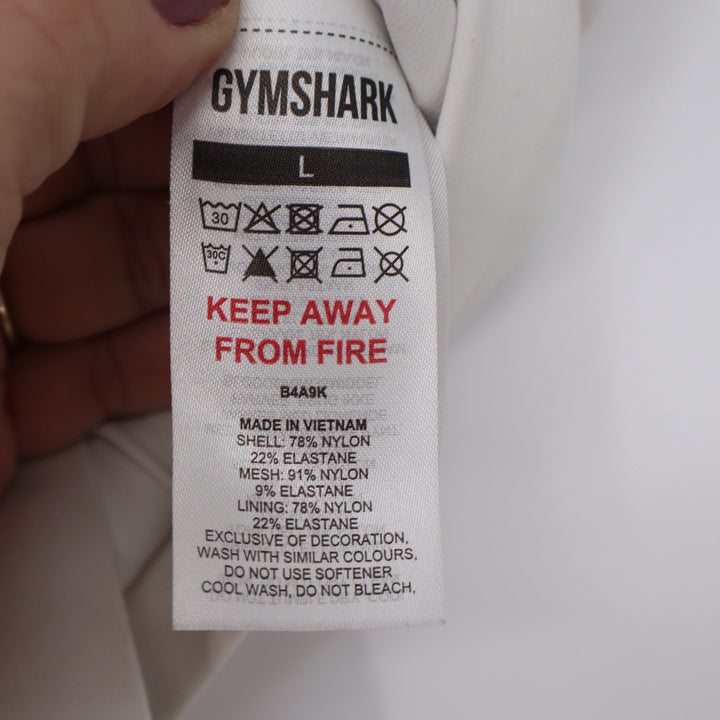 Gymshark White Wrap Front Mesh Racerback Sports Bra Size Large