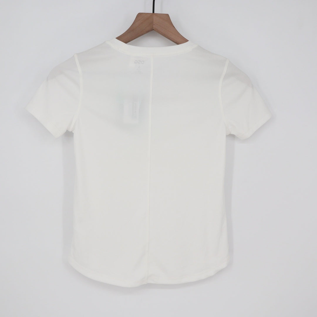 DSG Girls Movement Tee Pure White Short Sleeve Athletic Shirt S 8-9