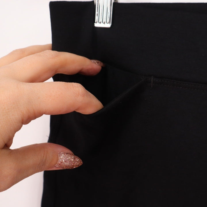 American Giant Ponte Slim Pants Womens 8 Super Black Stretch Casual Skinny Leg