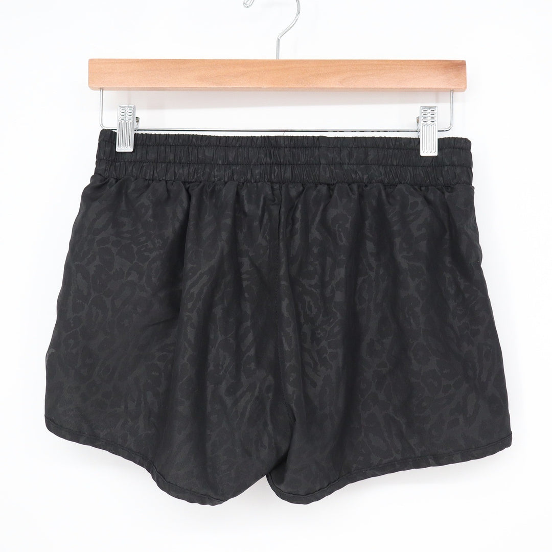 Zyia Active Shorts Womens M Leopard Print Black Athletic Running Excellent