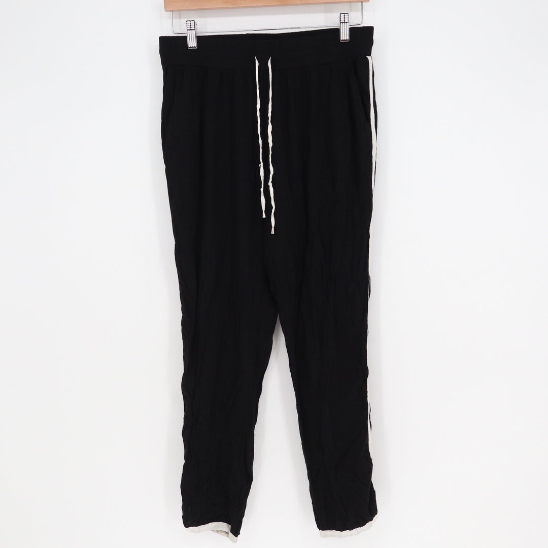 5twelve Womens Jogger Pants Black White Side Stripe Drawstring Size M