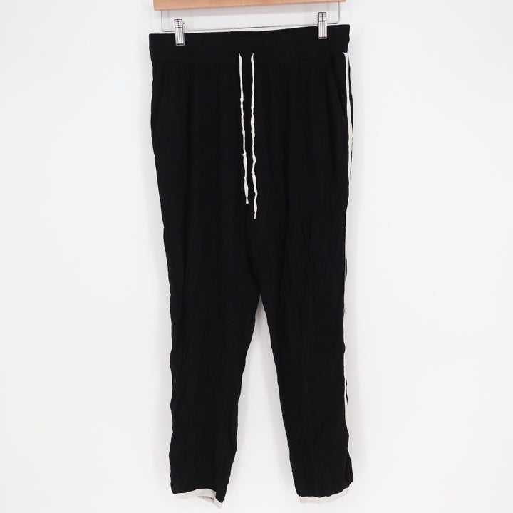 5twelve Womens Jogger Pants Black White Side Stripe Drawstring Size M
