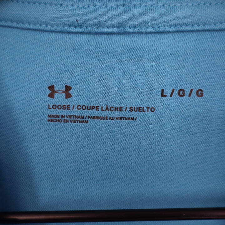 Under Armour Mens Blue Muscle Tank Top Loose Fit Deep Armholes Large 9419