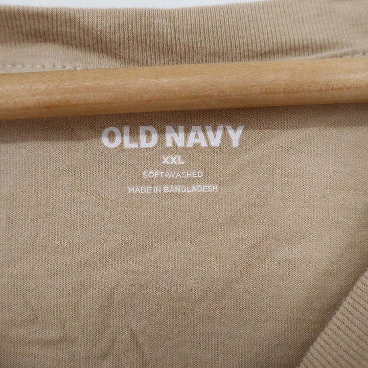 Old Navy Mens XXL Soft-Washed Cotton T-Shirt Tan Khaki Short Sleeve Crewneck