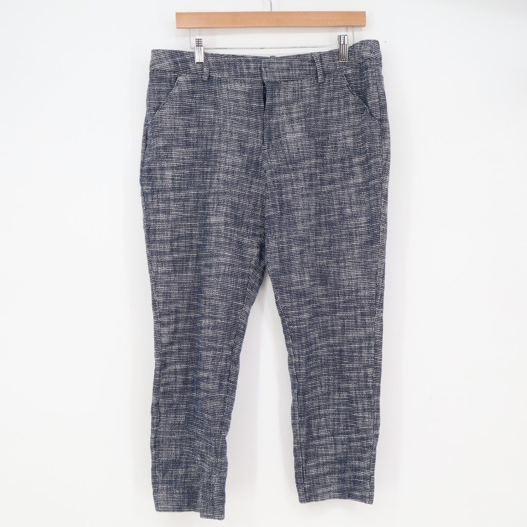 Merona Pants Womens 12 Classic Blue Textured Ankle Length Stretch Excellent