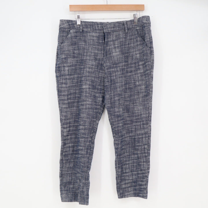 Merona Pants Womens 12 Classic Blue Textured Ankle Length Stretch Excellent