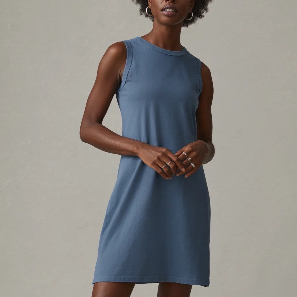 American Giant Women's Muscle Tee Dress Size XL Made in USA Bluefin