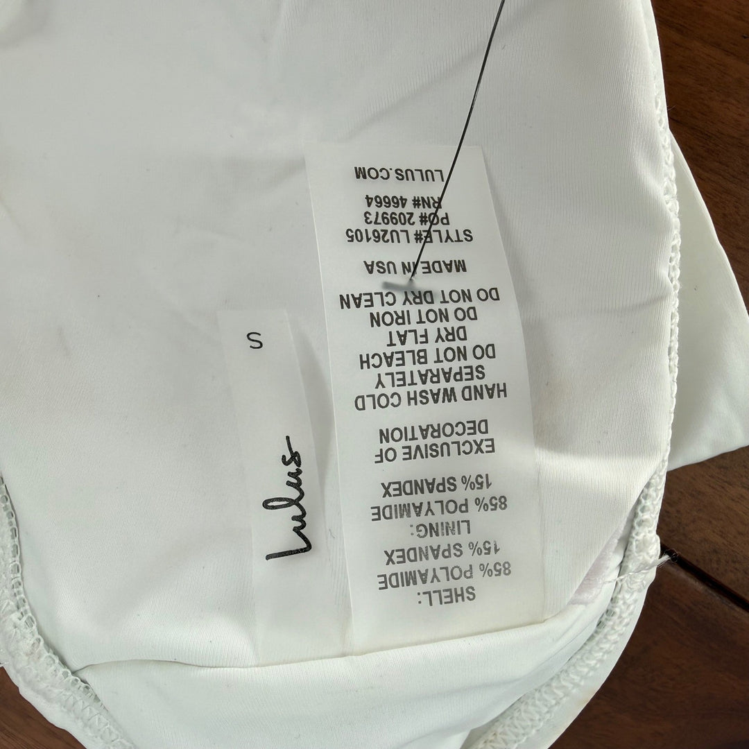 Lulus White Bow Bandeau Bikini Top Strapless Swimwear Size S