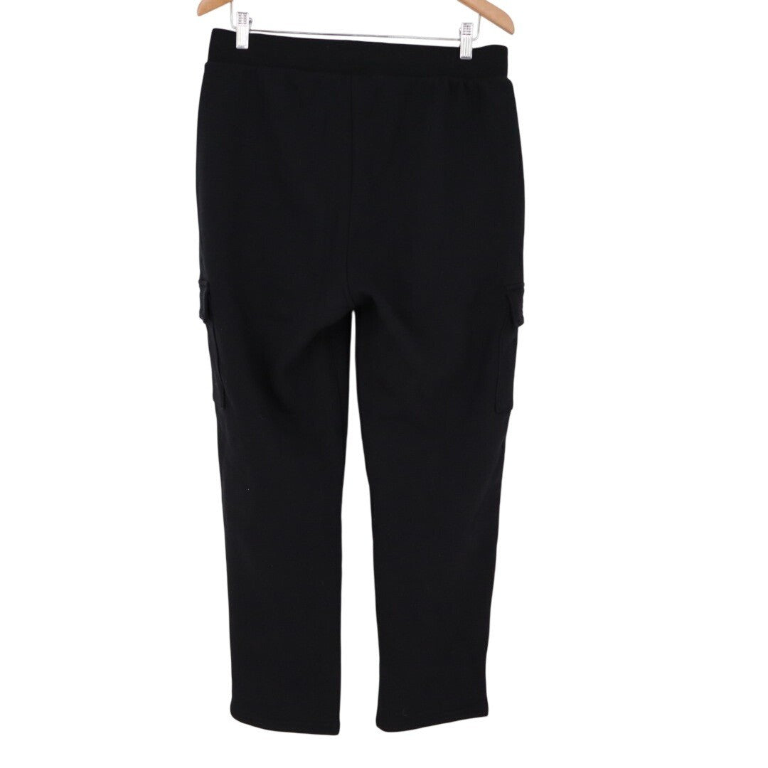 American Giant Sweatpant Womens Large Black Cotton Straight Leg Cargo Pockets