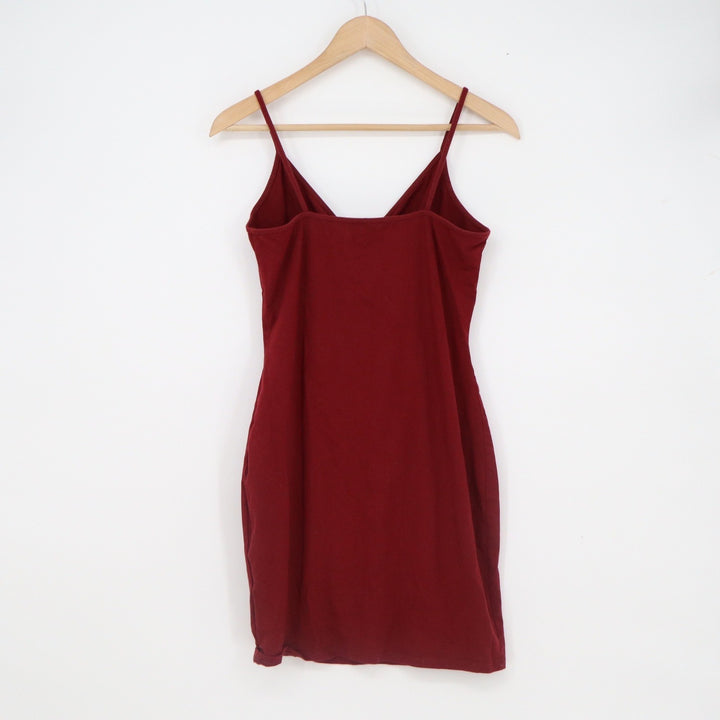 Wild Fable Burgundy Bodycon Mini Dress XL Surplice V-Neck Spaghetti Strap Cotton