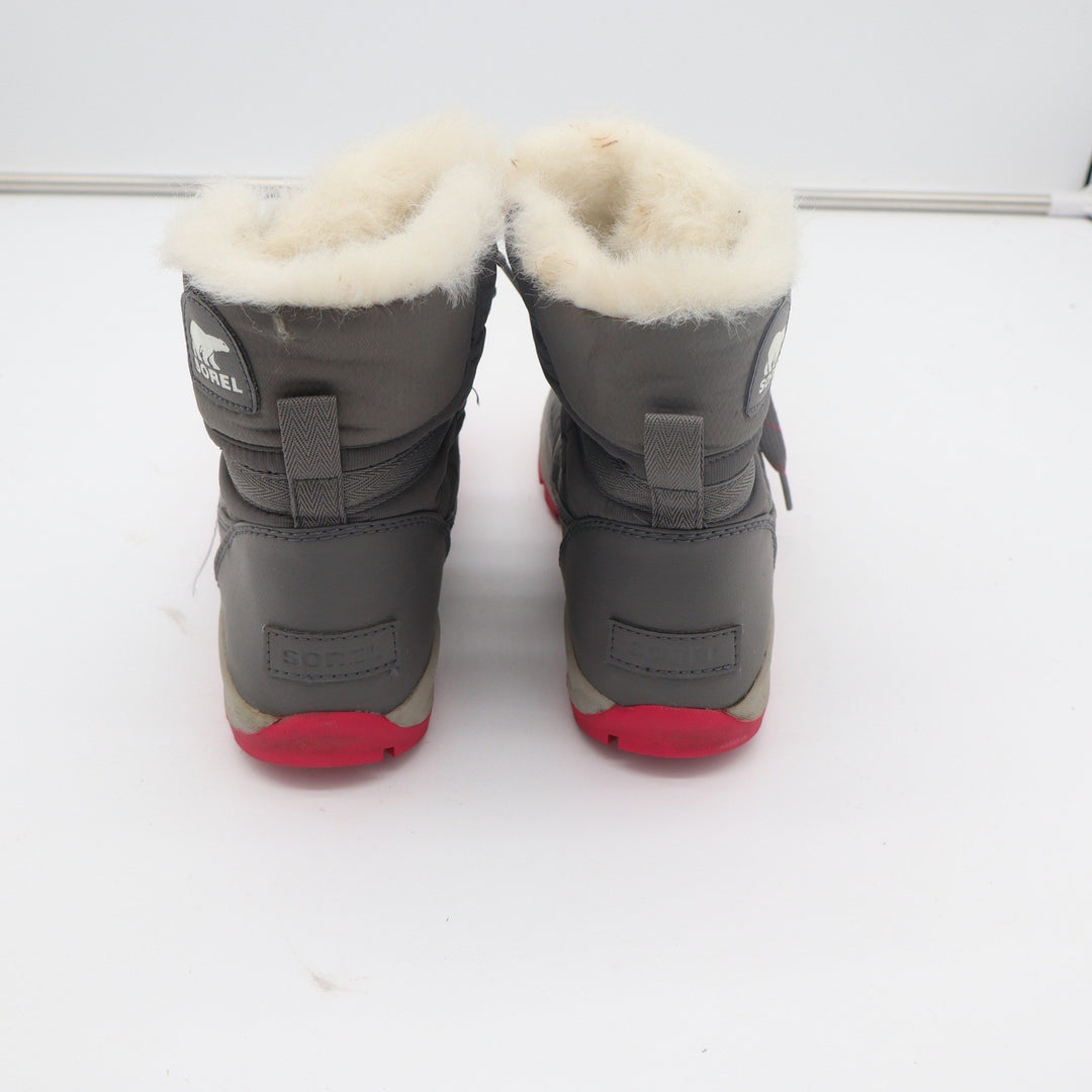 Sorel Whitney Short Lace Grey Pink Waterproof Winter Snow Boots Womens 6.5