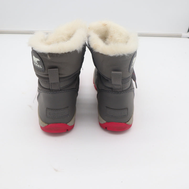 Sorel Whitney Short Lace Grey Pink Waterproof Winter Snow Boots Womens 6.5