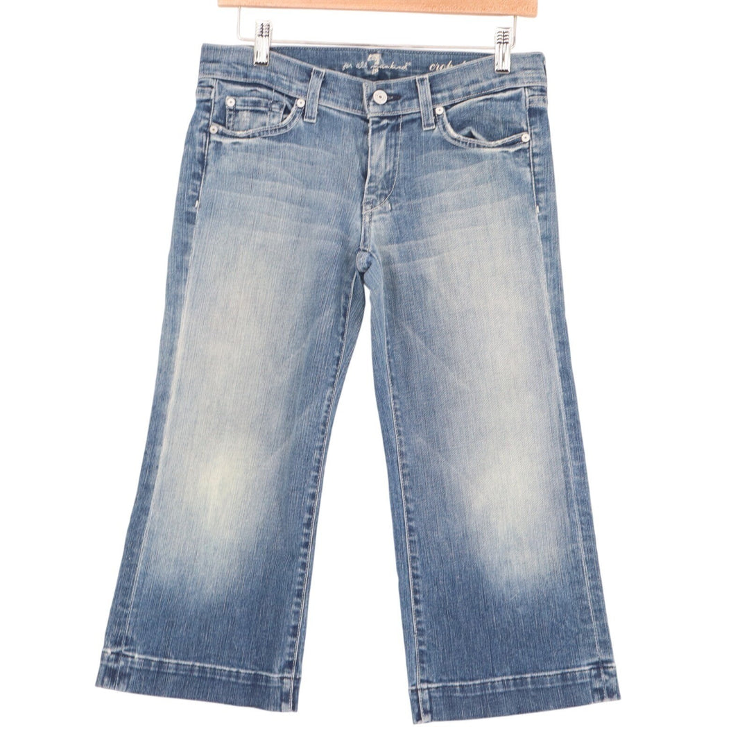 7 For All Mankind Dojo Crop Jeans Womens 28W Blue Denim Stretch Cotton Straight