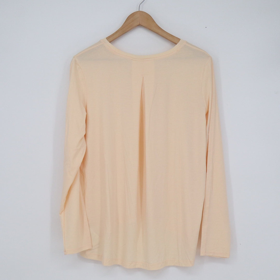 Athleta Womens Peach Long Sleeve High Low Back Pleat Active Top Size M