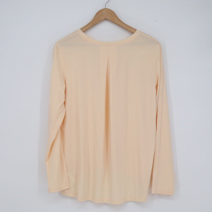 Athleta Womens Peach Long Sleeve High Low Back Pleat Active Top Size M
