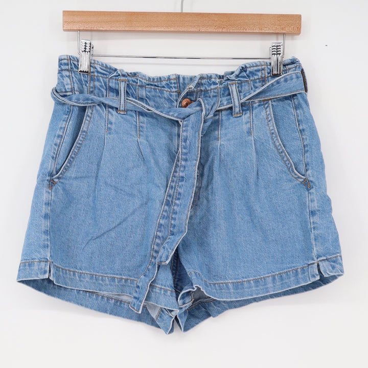 American Eagle Shorts Womens 6 Mom Short Blue Paperbag Waist Belted Excellent