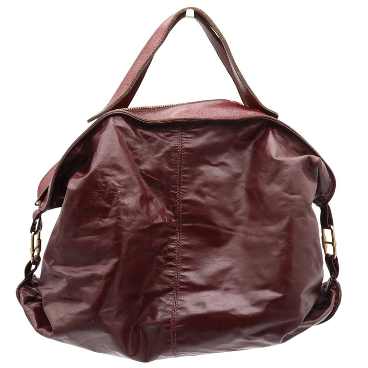 Unbranded Hobo Bag Womens OS Slouchy Burgundy Leather Large Zip Top Good