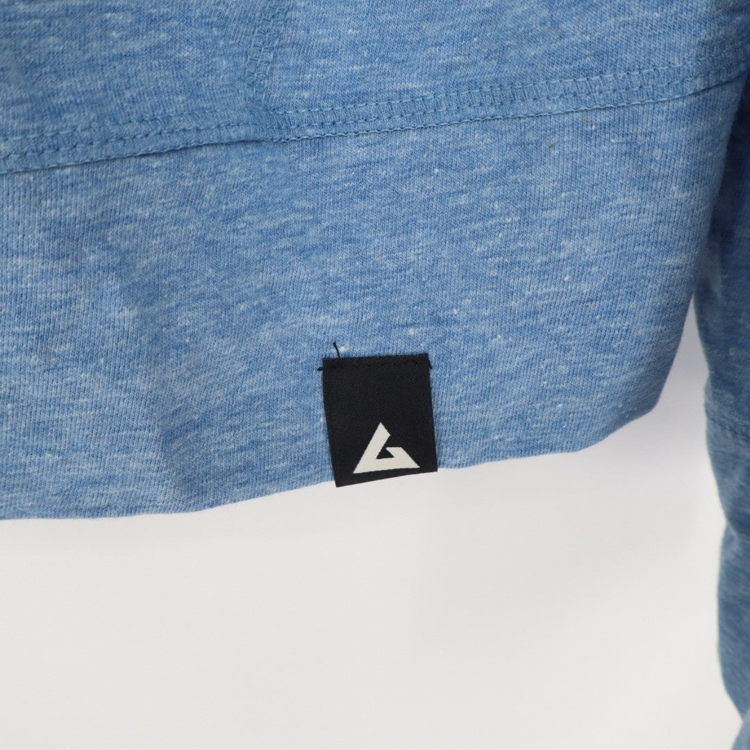 American Giant Lightweight Full Zip Hoodie Women L Heather Blue Tri Blend Jersey