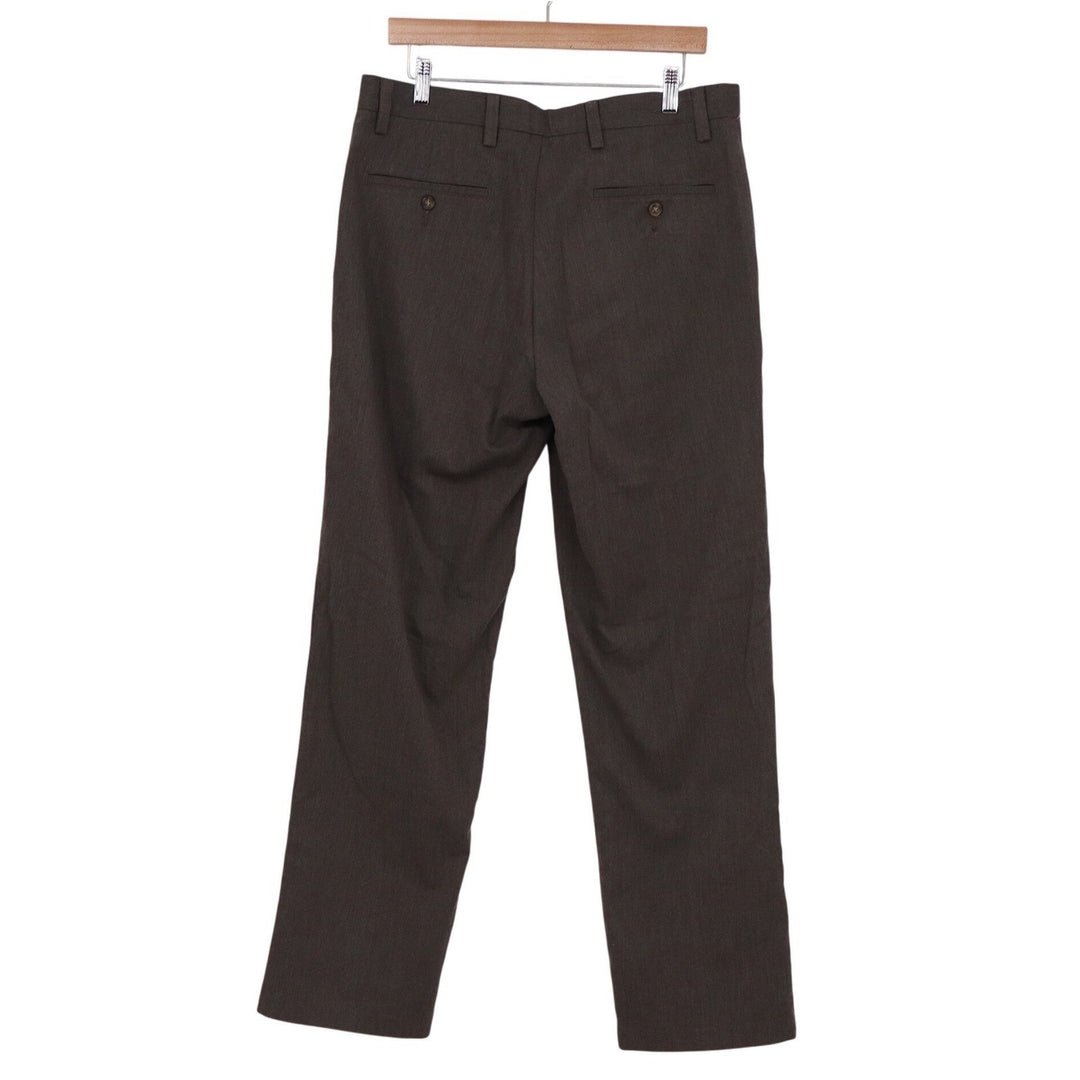 Dockers Mens Classic Fit Brown Heathered Straight Leg Dress Pants 34x32