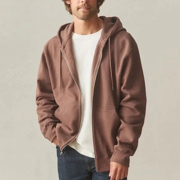American Giant  Relaxed Classic Hoodie Mens Medium Rust Full Zip Cotton Fleece