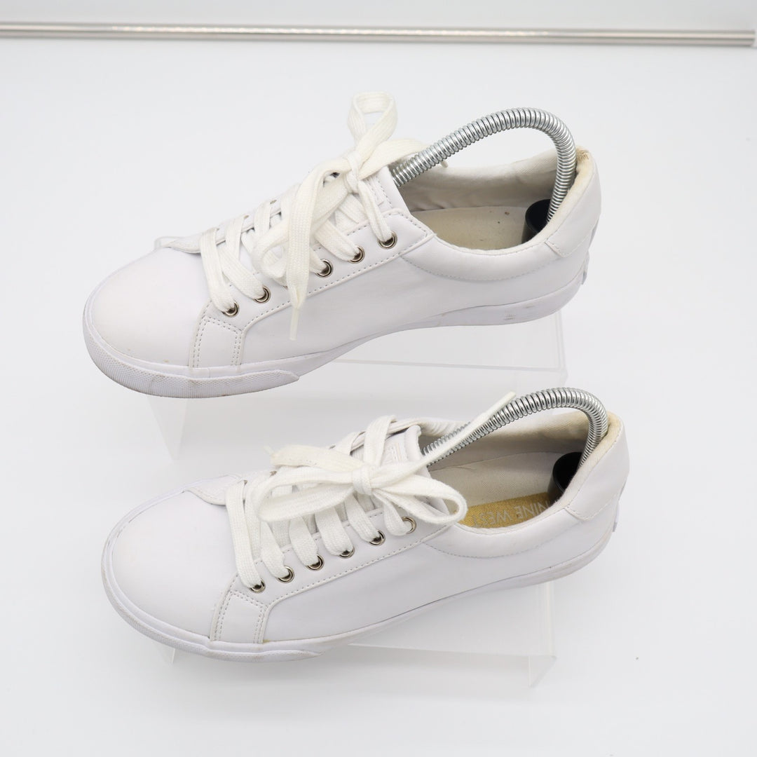 Nine West Layna Womens US 8M Trainers Shoes White Leather Athletic Sneakers