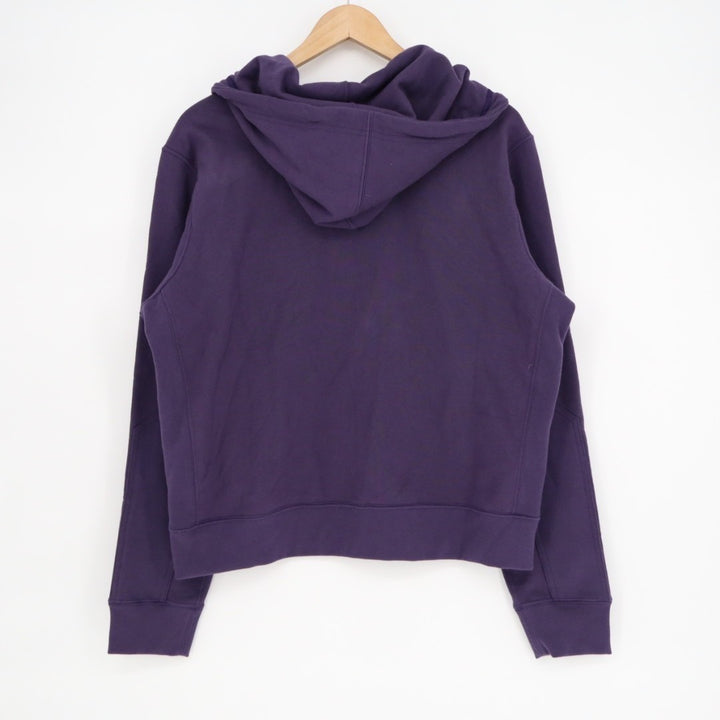 American Giant Hoodie Women Medium Purple Logo Fleece Lined Cotton Warm Full Zip