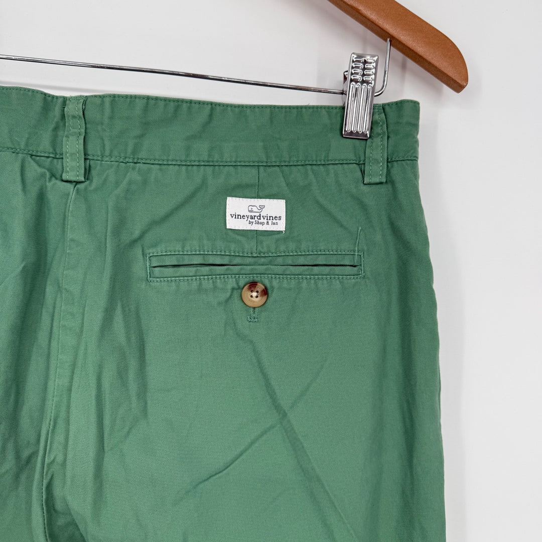 Vineyard Vines Club Shorts Mens 30 Earthy Green Cotton Logo Golf Performance
