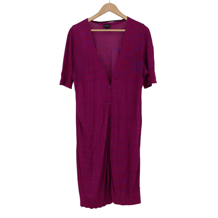 Torrid Purple Space Dye Pointelle Longline Cardigan Short Sleeve Size XL