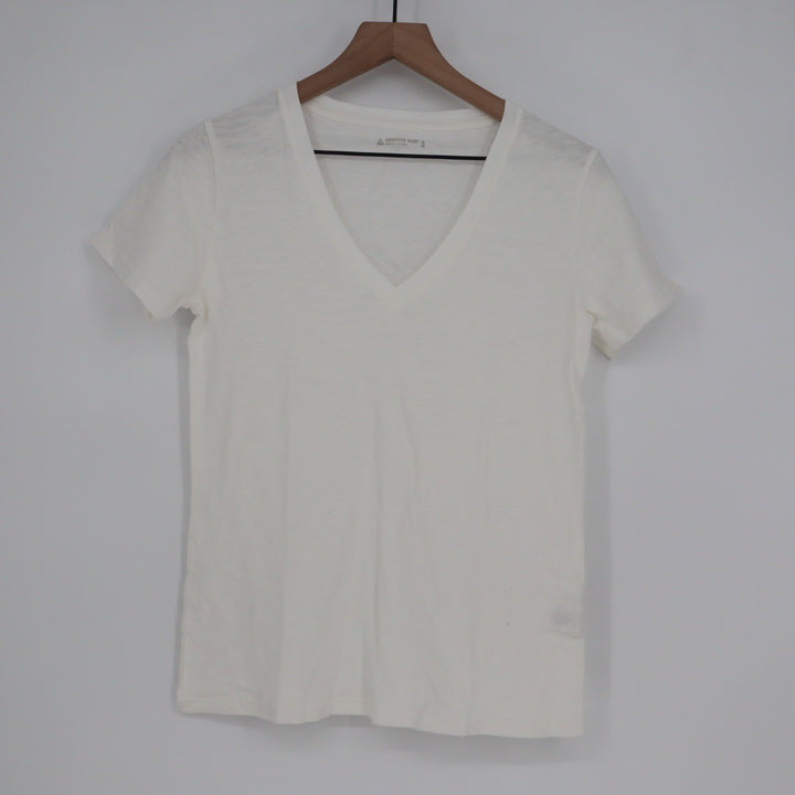 American Giant Women's Classic Cotton V-neck Tee Size S Made In USA