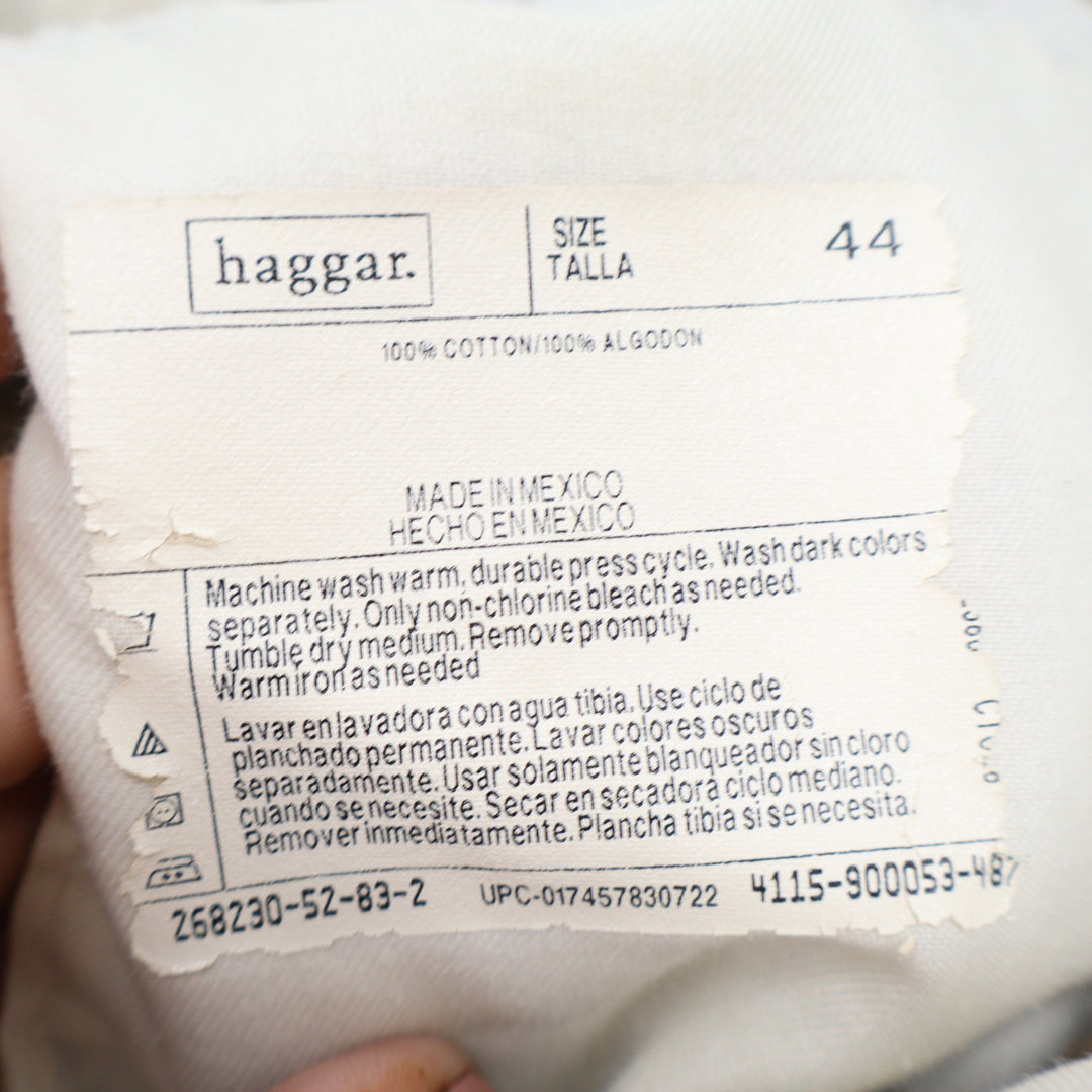 Haggar Pleated Chino Shorts Khaki Tan 100% Cotton Size 44 Relaxed Fit 7 Inseam