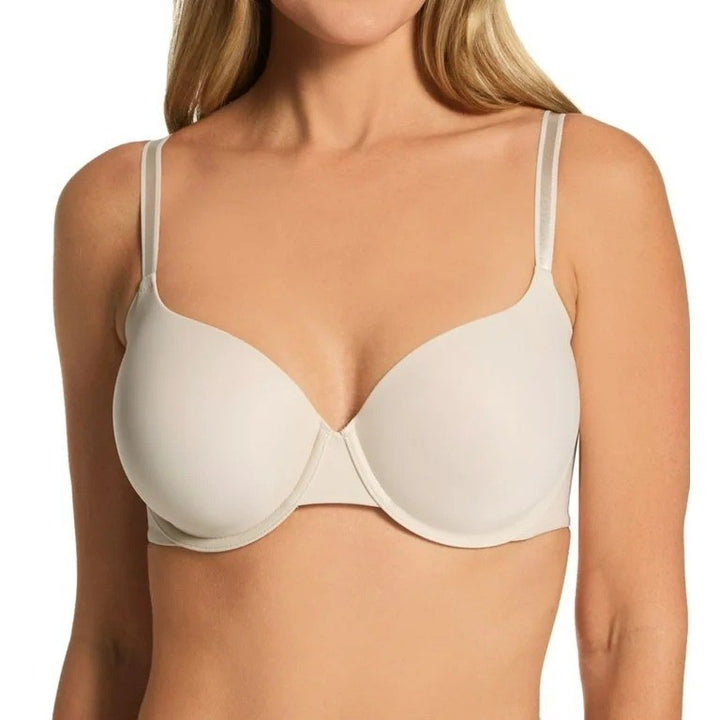 Warners No Side Effects Seamless Underwire Lightly Lined T Shirt Bra 38C Beige