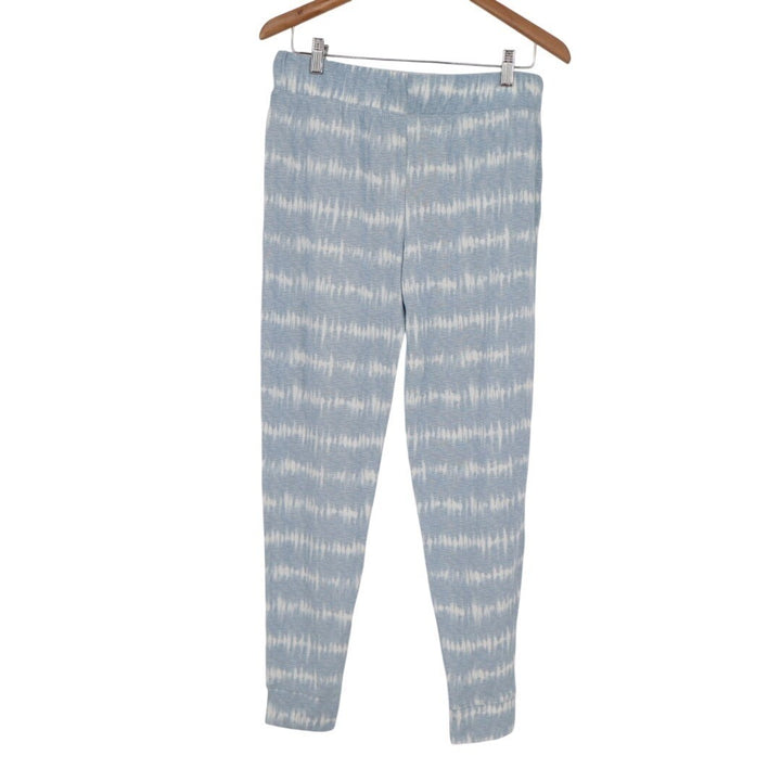 Roudelain 2-PC Pajamas Set Womens Large Blue White Striped Stretch High Low Hem