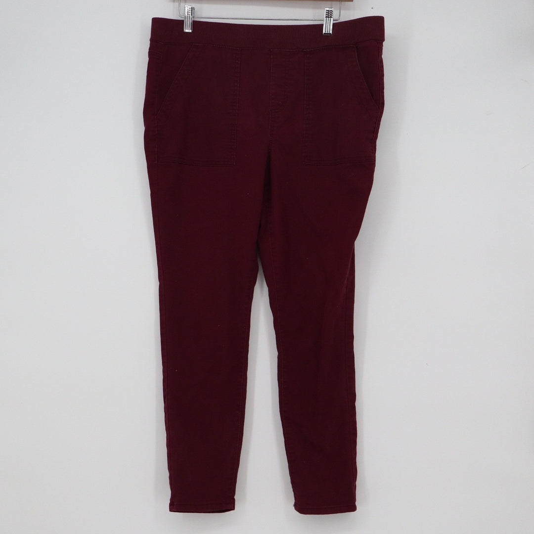 No Boundaries Burgundy Pull On Jeggings XL 15-17 Maroon Elastic Waist Pants