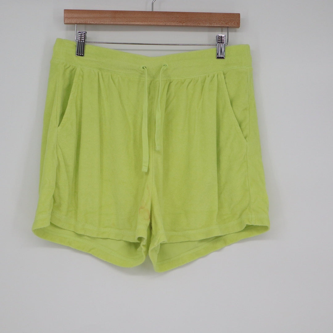 Old Navy Mens Lime Green Terry Cloth Lounge Set Sweatshirt & Shorts Size L