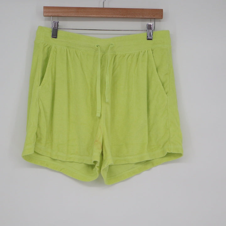 Old Navy Mens Lime Green Terry Cloth Lounge Set Sweatshirt & Shorts Size L
