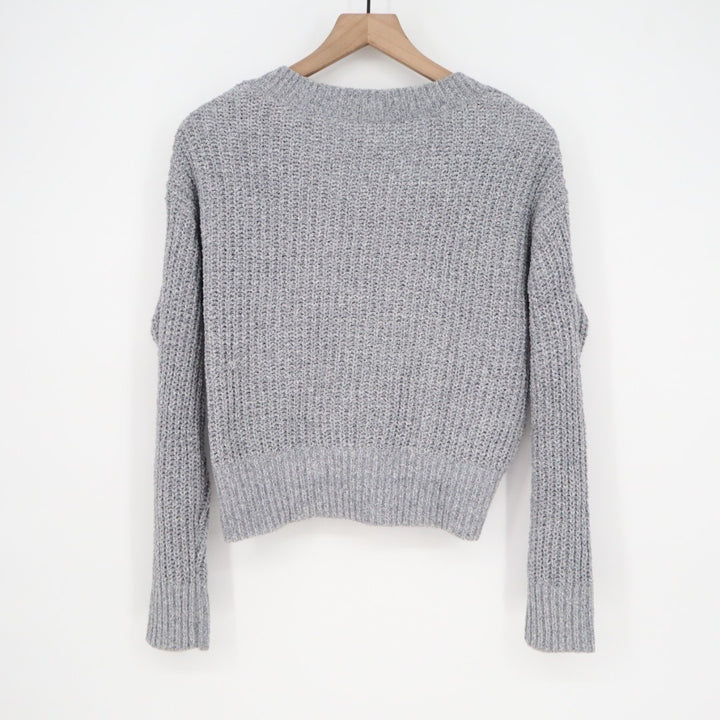 State of Day Intimates Pajama Top Womens Small Gray Open Knit Pullover Sleepwear