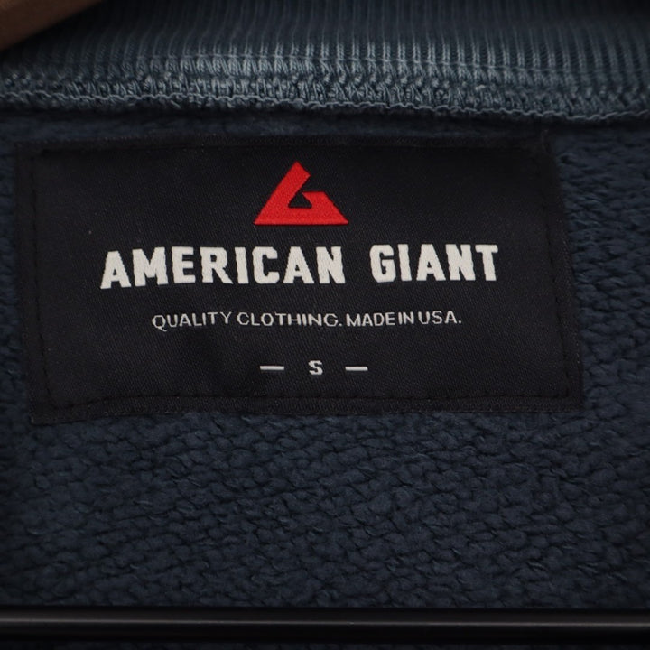 American Giant American Vintage Sweatshirt Unisex Large Blue Cotton Crew Neck