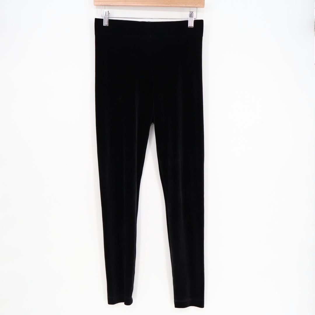 Lou & Grey Leggings Women Small Black Stretch Velvet High Rise Skinny Leg Active