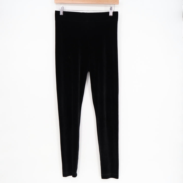 Lou & Grey Leggings Women Small Black Stretch Velvet High Rise Skinny Leg Active