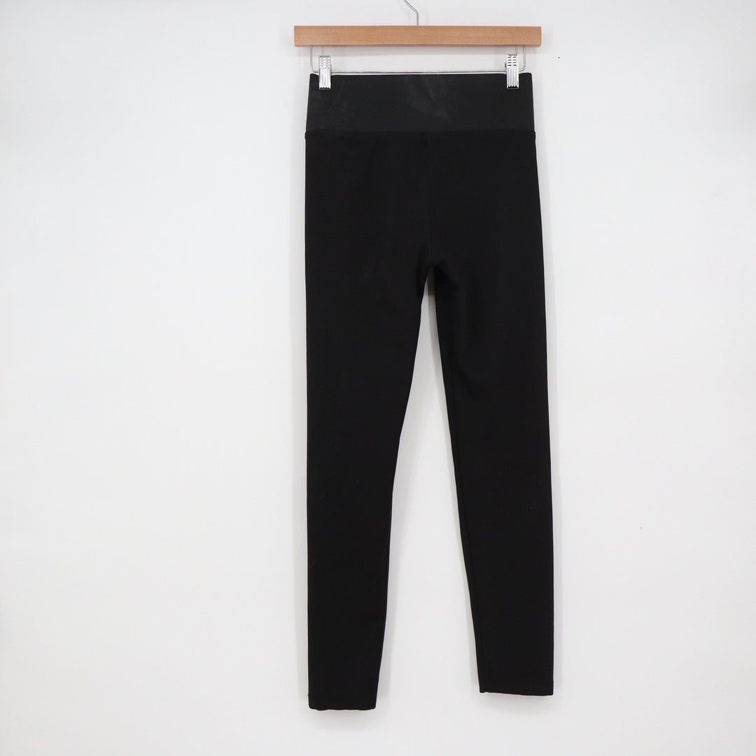 Chiang Mai Womens Black Crossover Waist High Rise Leggings Size S Slim Fit