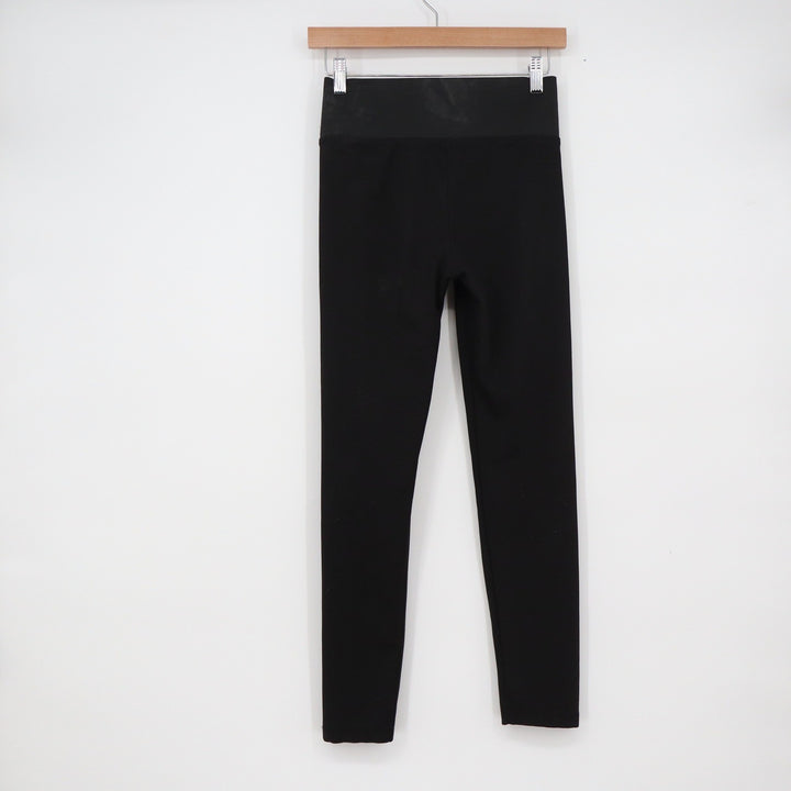 Chiang Mai Womens Black Crossover Waist High Rise Leggings Size S Slim Fit