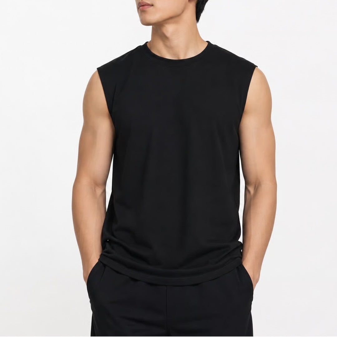 Coofandy Mens Muscle Tank Top Black Deep Cut Stringer Gym Shirt Size L 10966