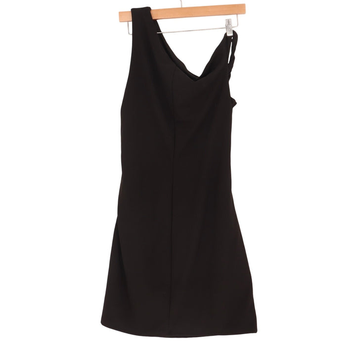 Lulus Contemporary Chic Bodycon Dress Womens XL Black Asymmetrical Neckline