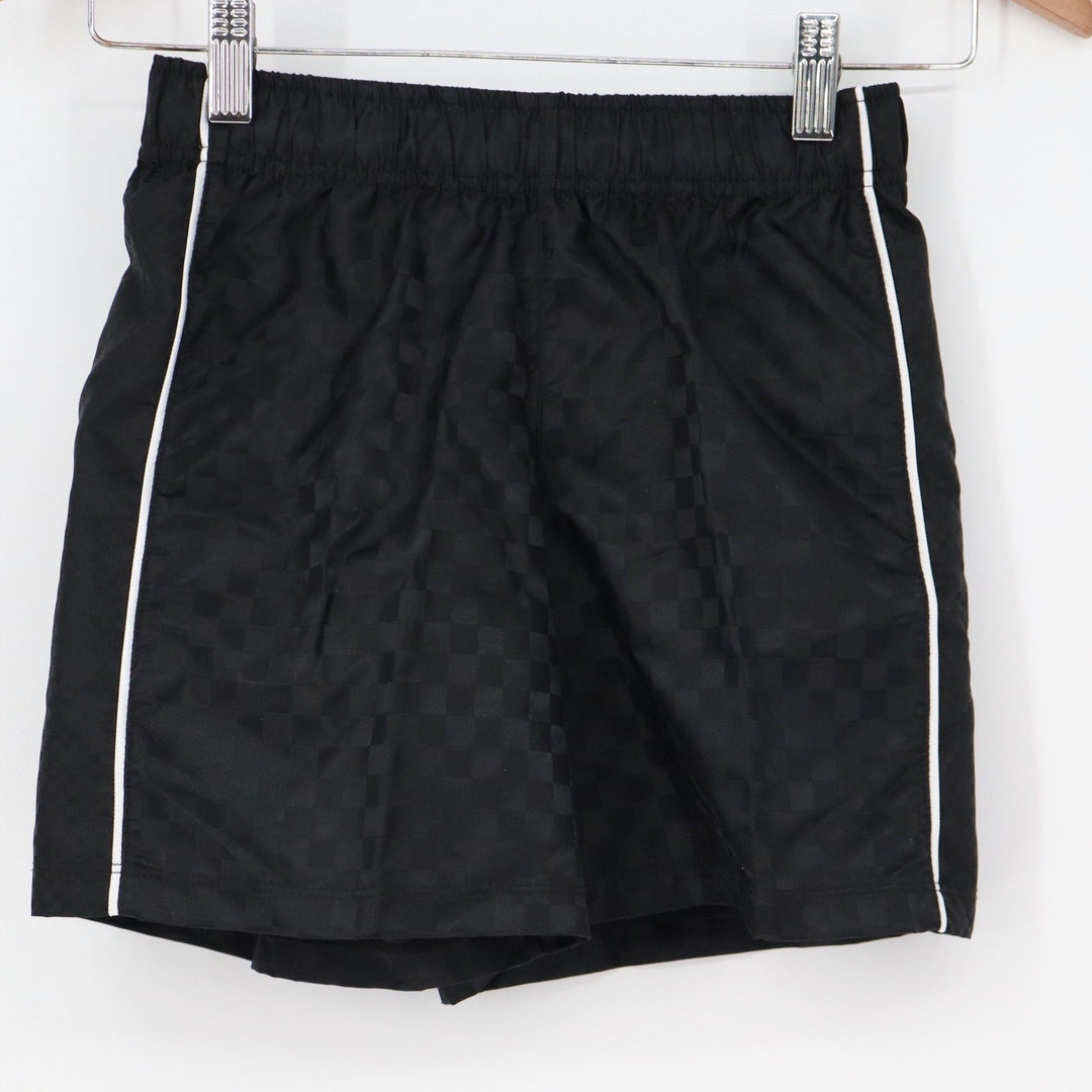 DSG Boys Woven Soccer Shorts Pure Black Checkerboard Size S 8-9 NEW