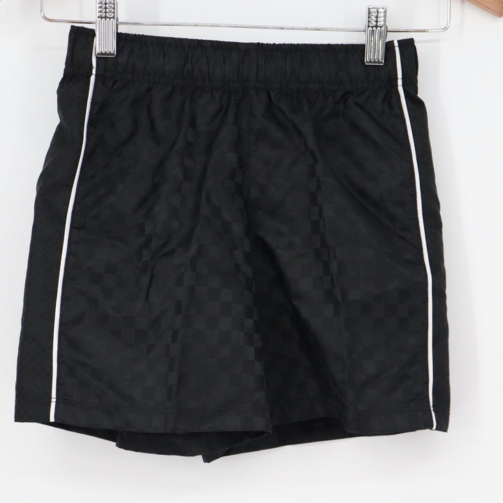 DSG Boys Woven Soccer Shorts Pure Black Checkerboard Size S 8-9 NEW