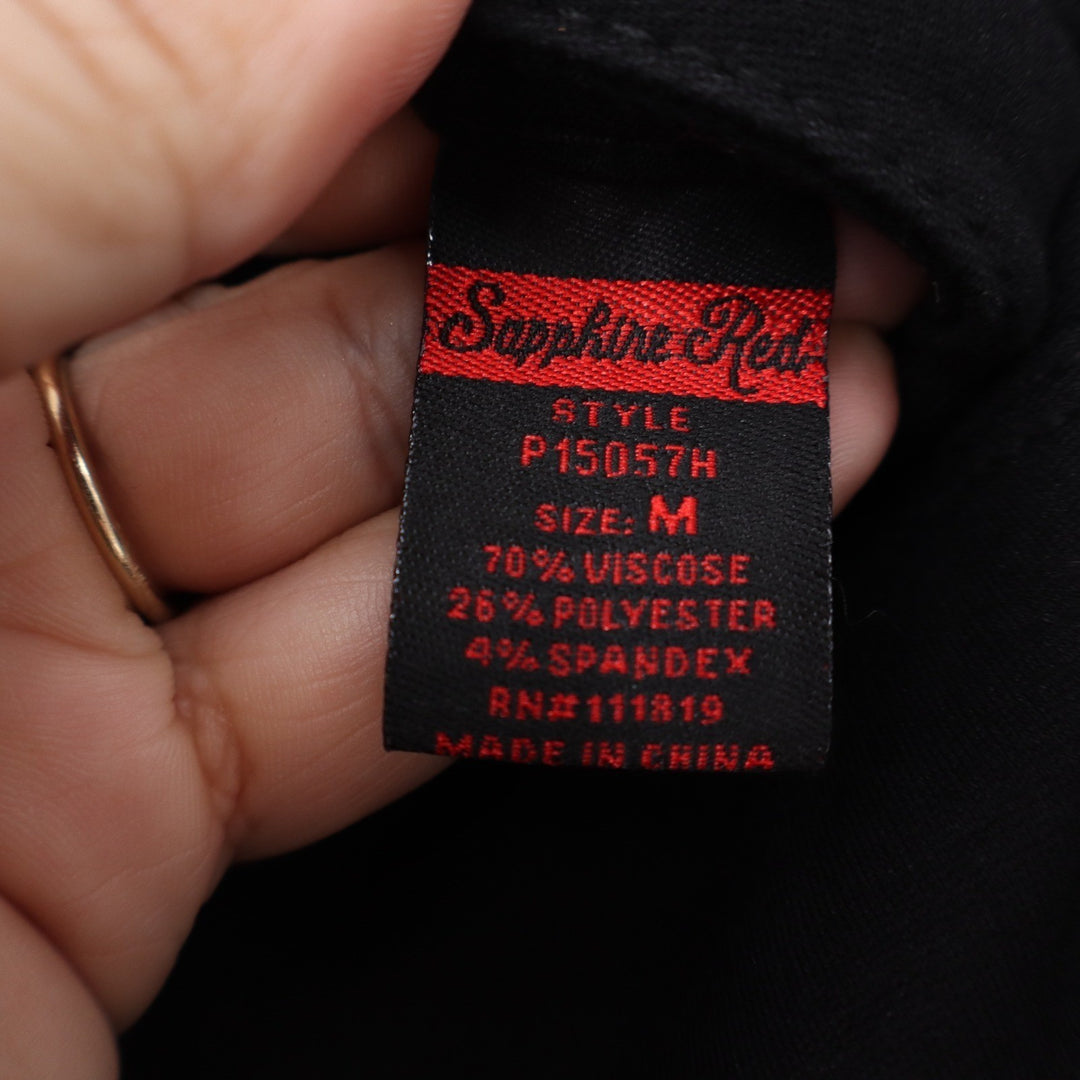 Sapphire Red Womens Black Skinny Stretch Pants Size M