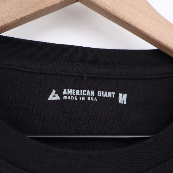 American Giant Mens Black Cotton T Shirt Crew Neck Made USA Size Medium