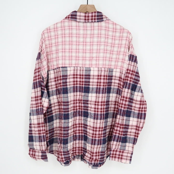 Charter Club Flannel 2-PC Pajamas Set Womens Large Multi Plaid Spread Collar