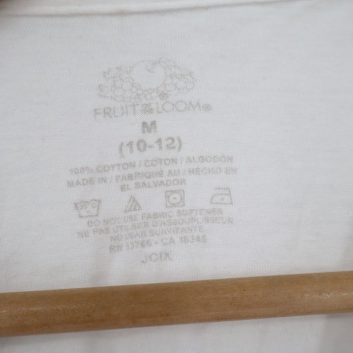 Fruit of the Loom White Cotton Crew Neck T-Shirt Boys Medium 10-12 Short Sleeve